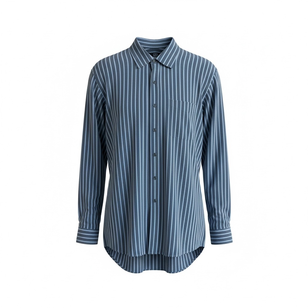 Ike Behar Navy Pinstripe Dress Shirt